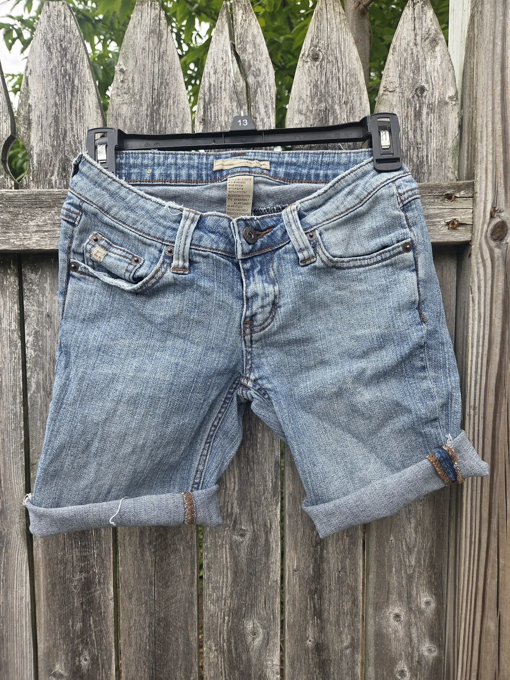 Refuge Light Wash Denim Cutoff Shorts